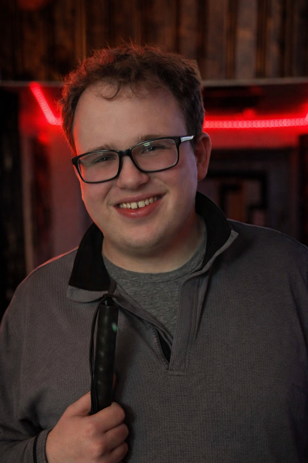 Jack Bartley holding a bass guitar